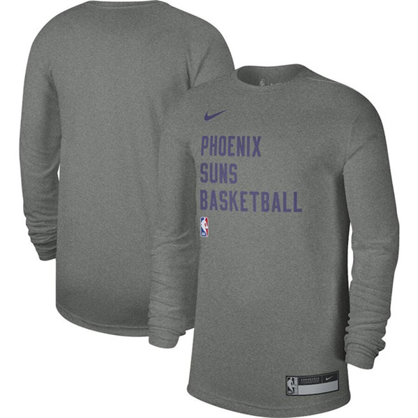 Men's Phoenix Suns Heather Gray 2023/24 Legend On-Court Practice Long Sleeve T-Shirt